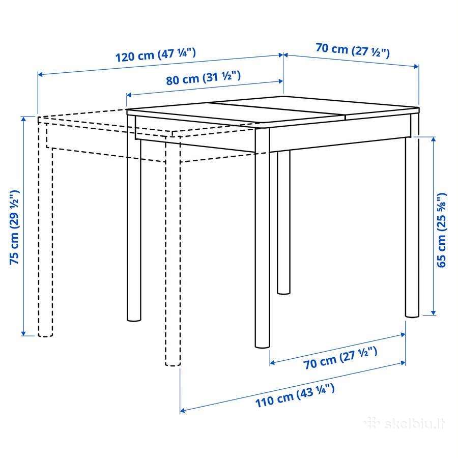 Ištraukiamas stalas Tonstad 80x120x70 - nuotraukos Nr. 3
