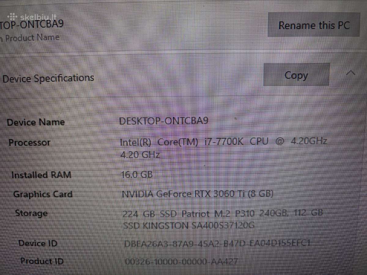 Intel core i7, rtx 3060ti. Gaming Pc. - nuotraukos Nr. 4