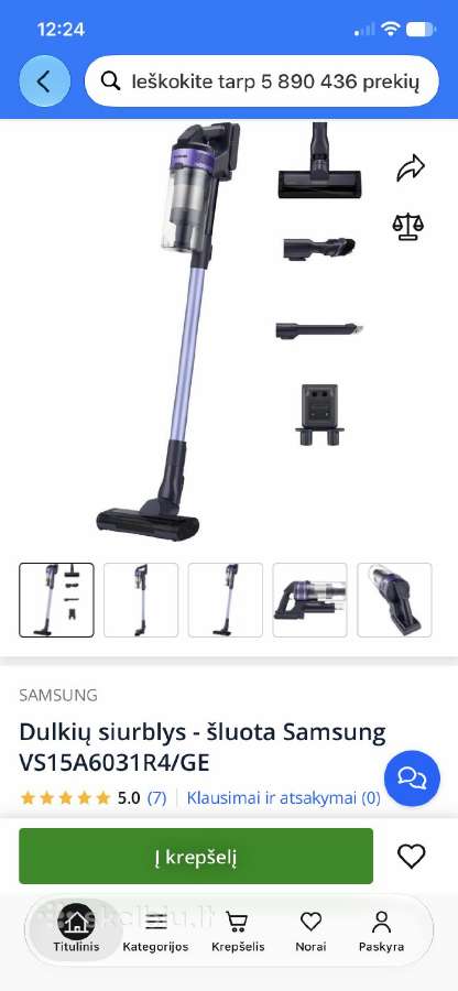 Dulkių siurblys - šluota Samsung vs15a6031r4/ge - nuotraukos Nr. 6