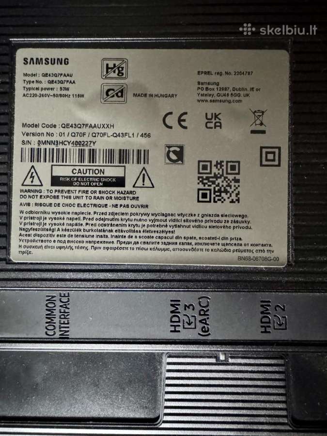 Televizorius Samsung Qe43q7f 2025 m. modelis - nuotraukos Nr. 4