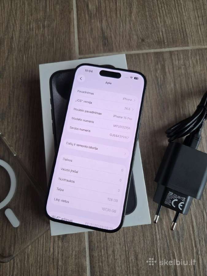 iPhone 15 Pro 128gb, pilna komplektacija - nuotraukos Nr. 3