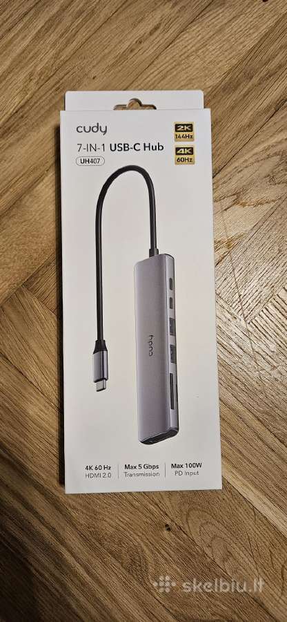 Adapteris Cudy Uh407 4k Usb-c į 2xusb-a ir Usb-c - nuotraukos Nr. 3