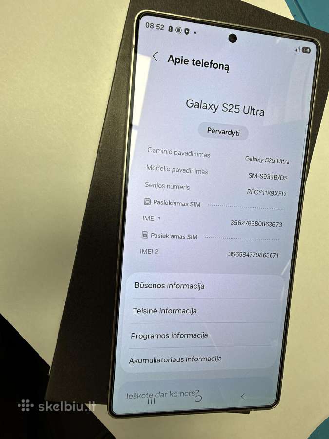 Samsung S25 Ultra, 256 GB - nuotraukos Nr. 4