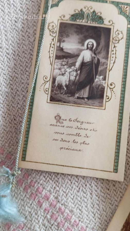 Didelis antikvarinių prancūziškų atvirukų ir malda - nuotraukos Nr. 8