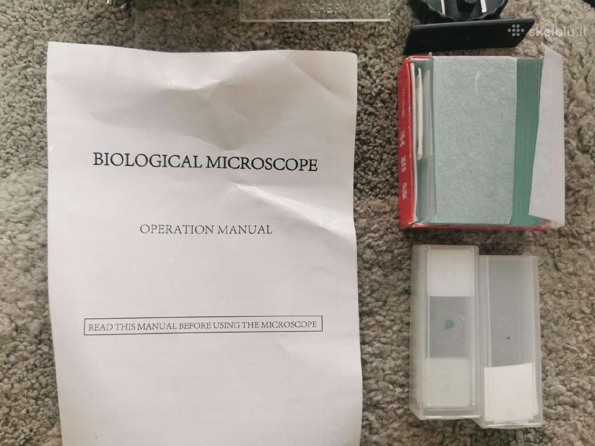 Biological Microscope x4 x10 x40 + Camera + egzemp - nuotraukos Nr. 5