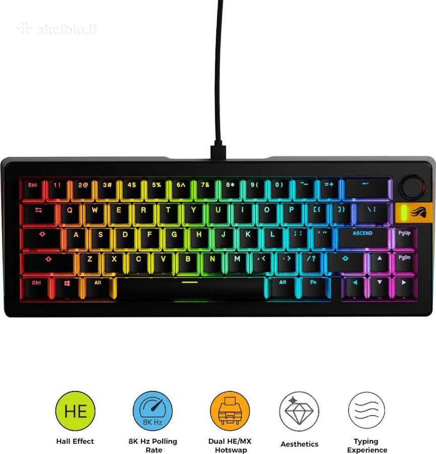 Glorious Gmmk 3, 65% Glo-kb-gmmk3-65-pb-he-w-blk - nuotraukos Nr. 2