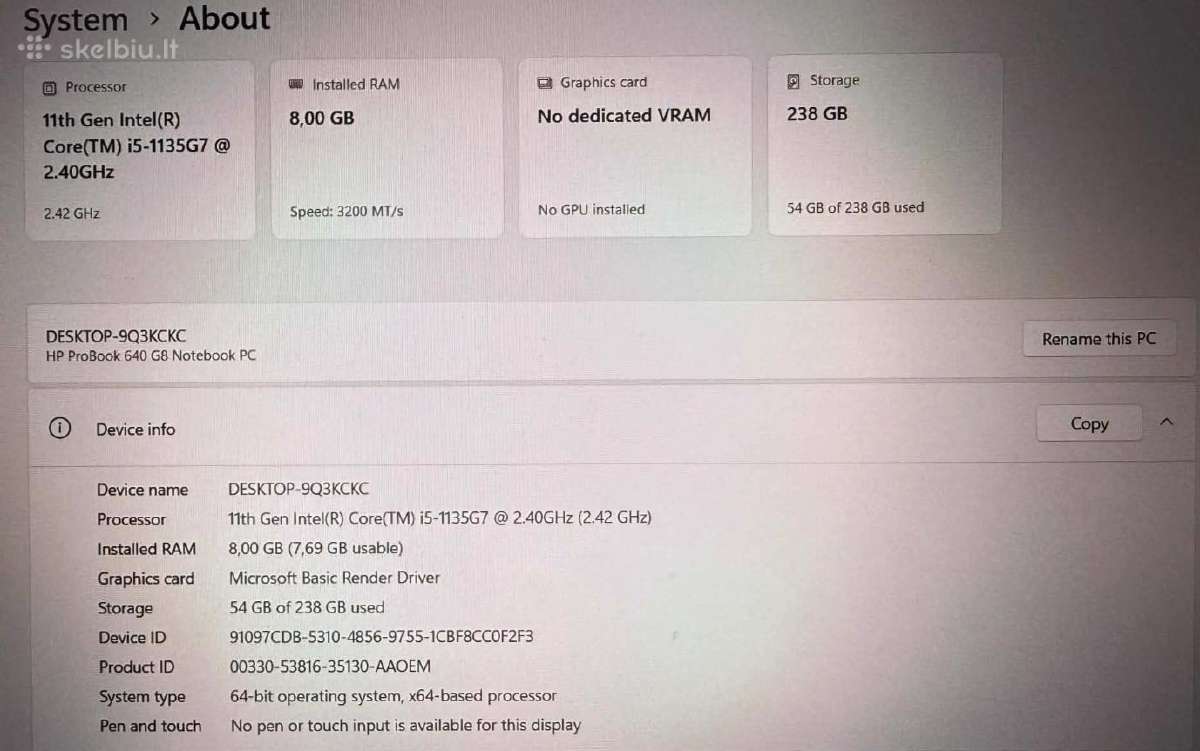 Hp Probook 640 G8 - nuotraukos Nr. 3