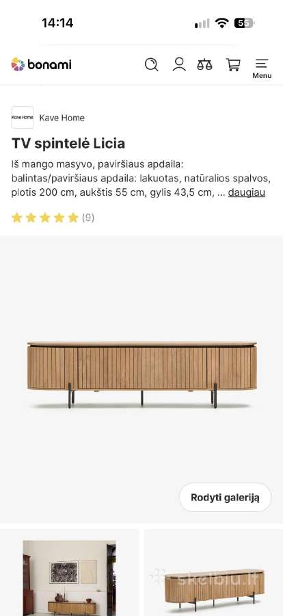 TV spintelė Kave Home Licia, 200 cm - nuotraukos Nr. 2