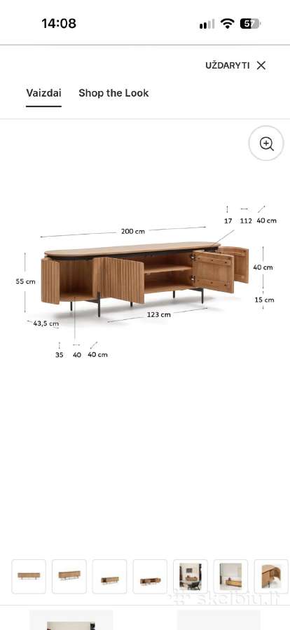 TV spintelė Kave Home Licia, 200 cm - nuotraukos Nr. 5