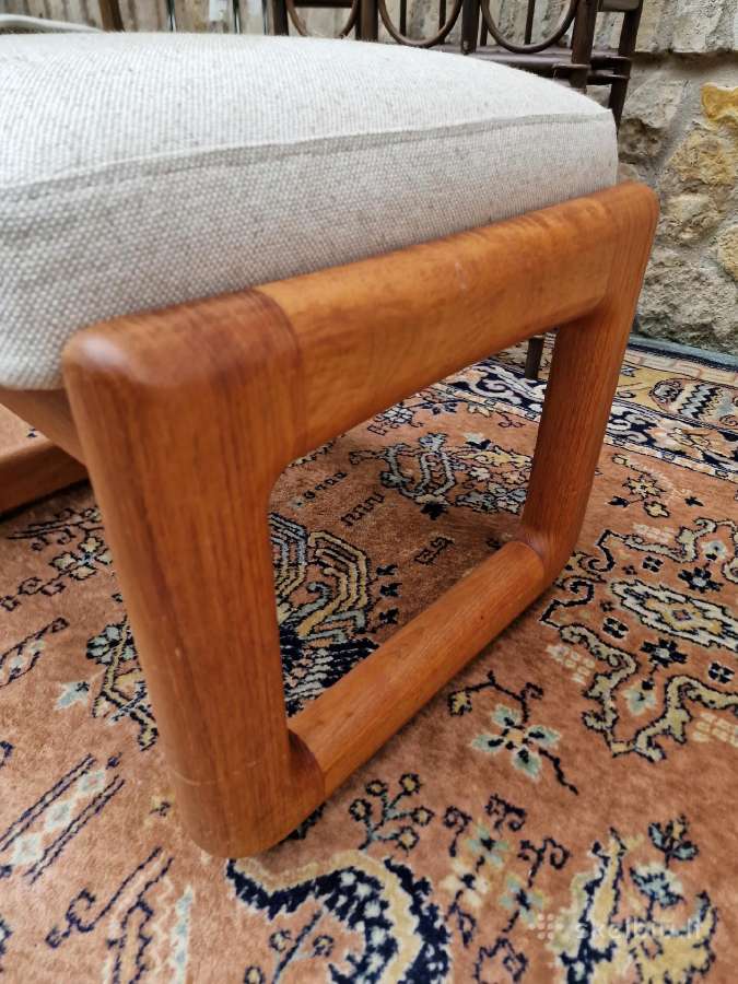 Vintažiniao mid century tikmedžio pufai - nuotraukos Nr. 2