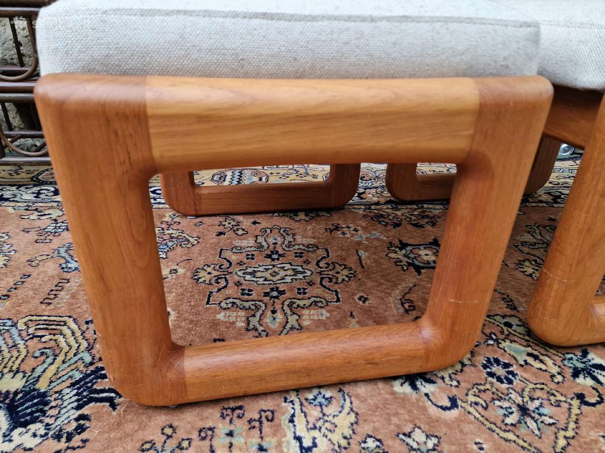 Vintažiniao mid century tikmedžio pufai - nuotraukos Nr. 15