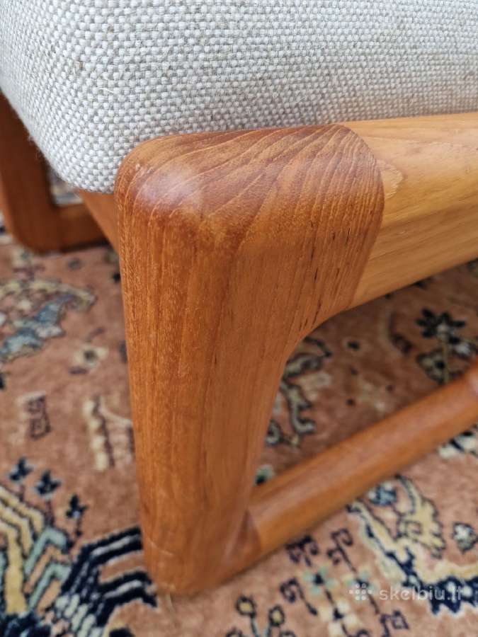 Vintažiniao mid century tikmedžio pufai - nuotraukos Nr. 18