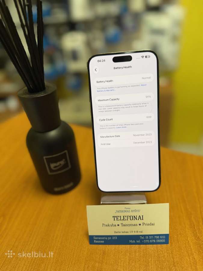 iPhone 15promax 512gb Nautural Titan Su Garantija - nuotraukos Nr. 3
