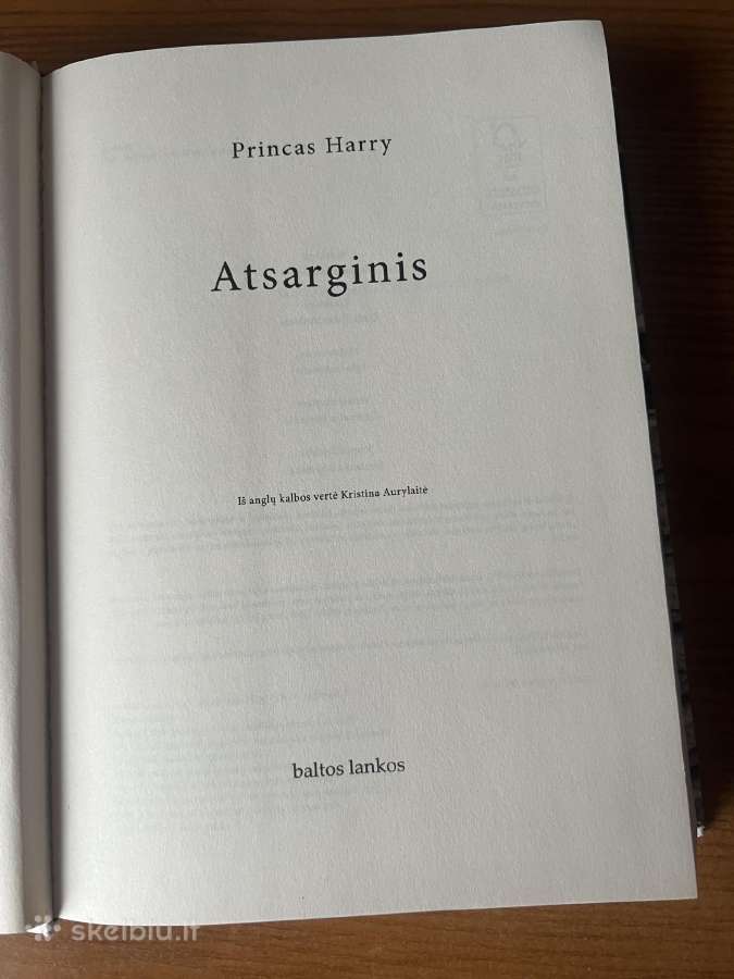 Knyga “ Atsarginis “ - nuotraukos Nr. 4