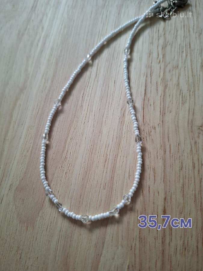 Čokeriai iš čekiško biserio, karoliukų ir granato - nuotraukos Nr. 5