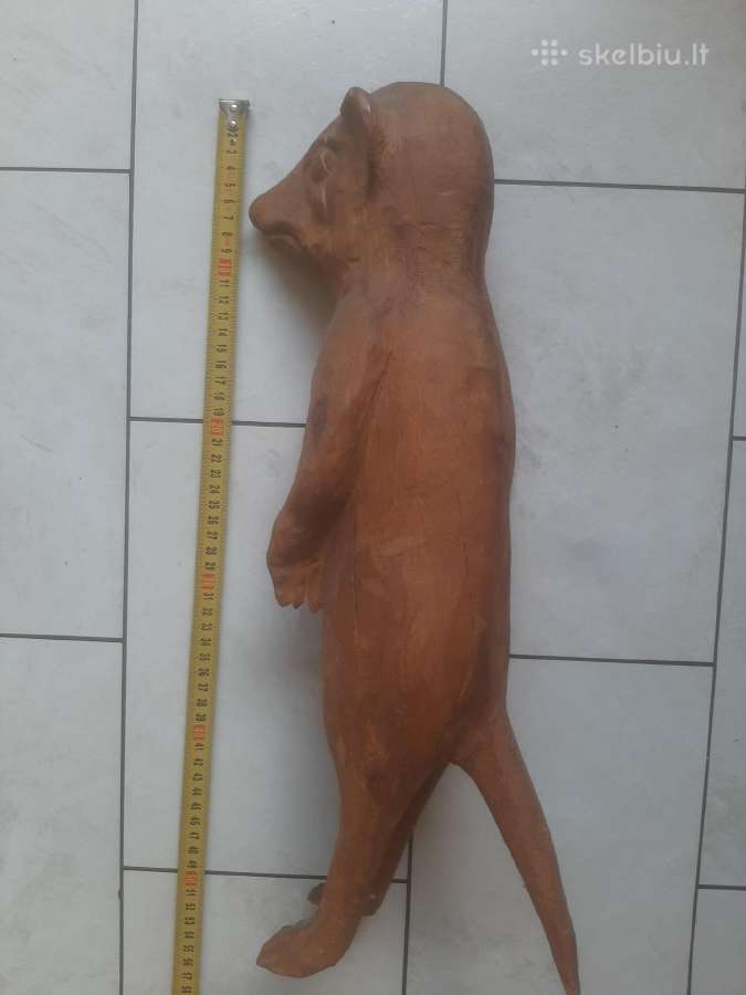 Pardudu medz. dirbini iš azuolo Surikata-mangusta - nuotraukos Nr. 3