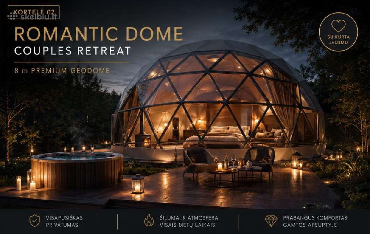 50m2 +Loftas Glamping Namelis, Visų sezonų kupolas - nuotraukos Nr. 2