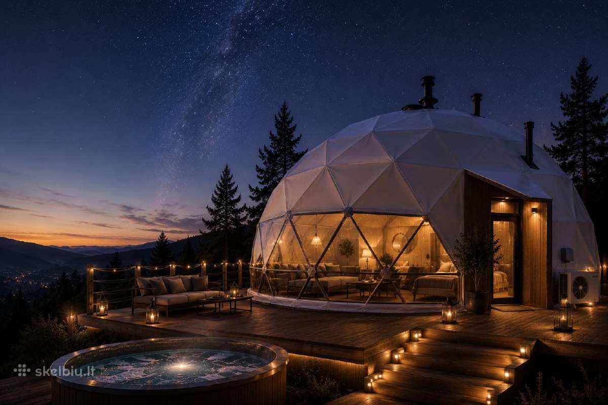 50m2 +Loftas Glamping Namelis, Visų sezonų kupolas - nuotraukos Nr. 12