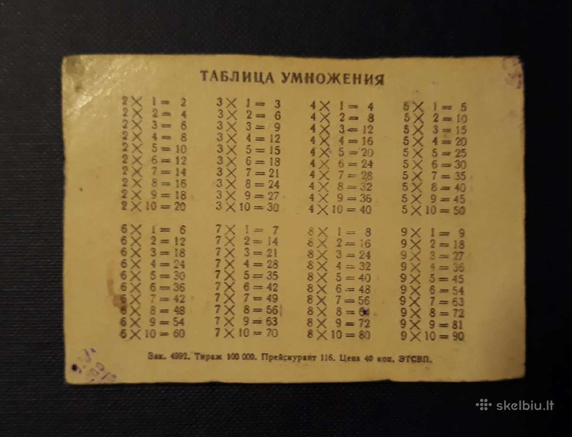 Daugybos lentelė 1970-ji 3D / su defektais - nuotraukos Nr. 2