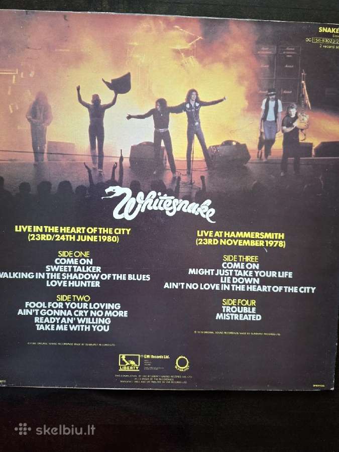 Whitesnake 1980 "Live In The Heart Of The City"2lp - nuotraukos Nr. 2