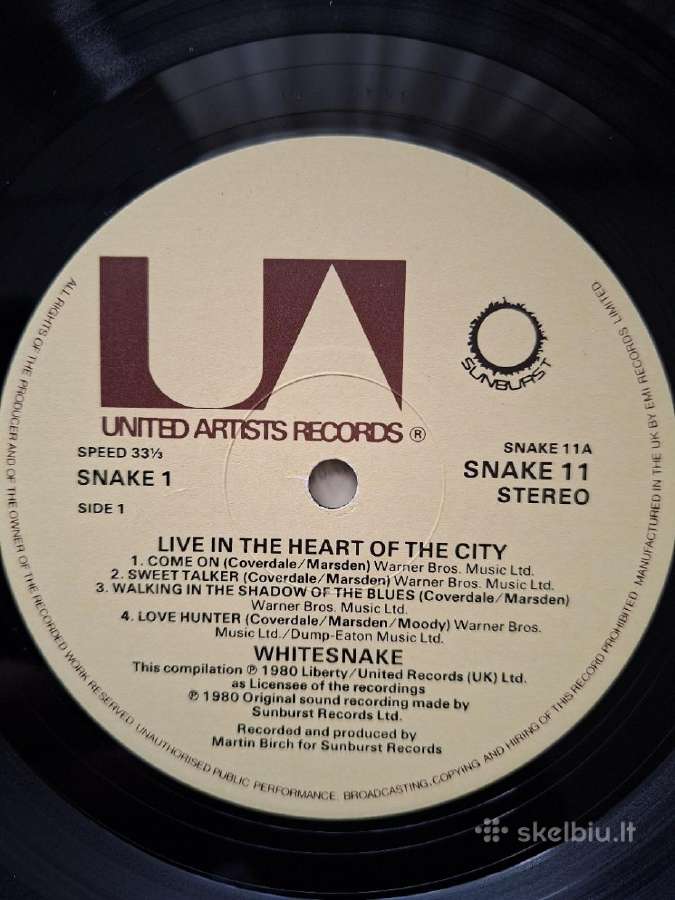 Whitesnake 1980 "Live In The Heart Of The City"2lp - nuotraukos Nr. 5