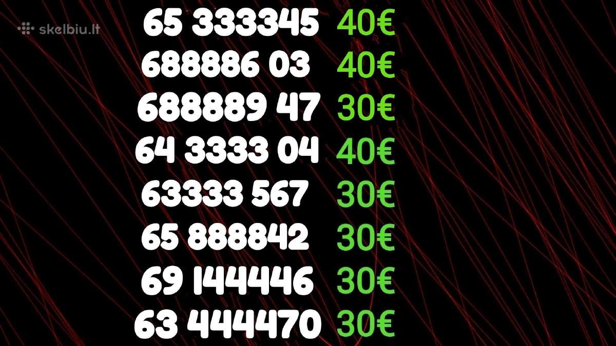 Gražus VIP numeris už 40€ 000 111 444 777 888 999 - nuotraukos Nr. 2
