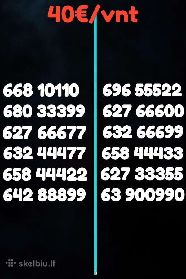 Gražus VIP numeris už 40€ 000 111 444 777 888 999 - nuotraukos Nr. 6