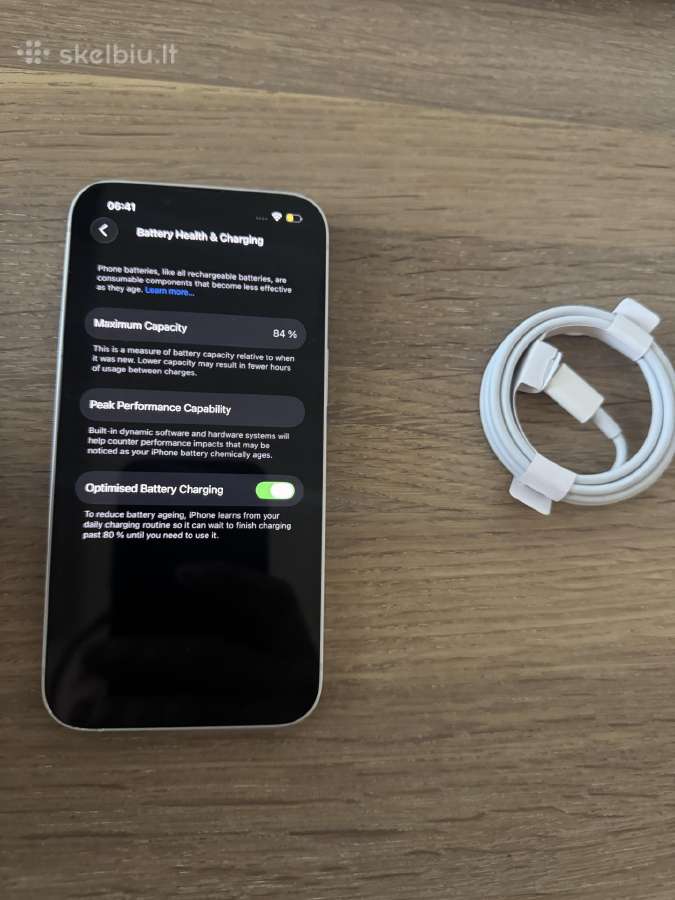 iPhone 14 128gb baltas stovis idealus 275€ - nuotraukos Nr. 7