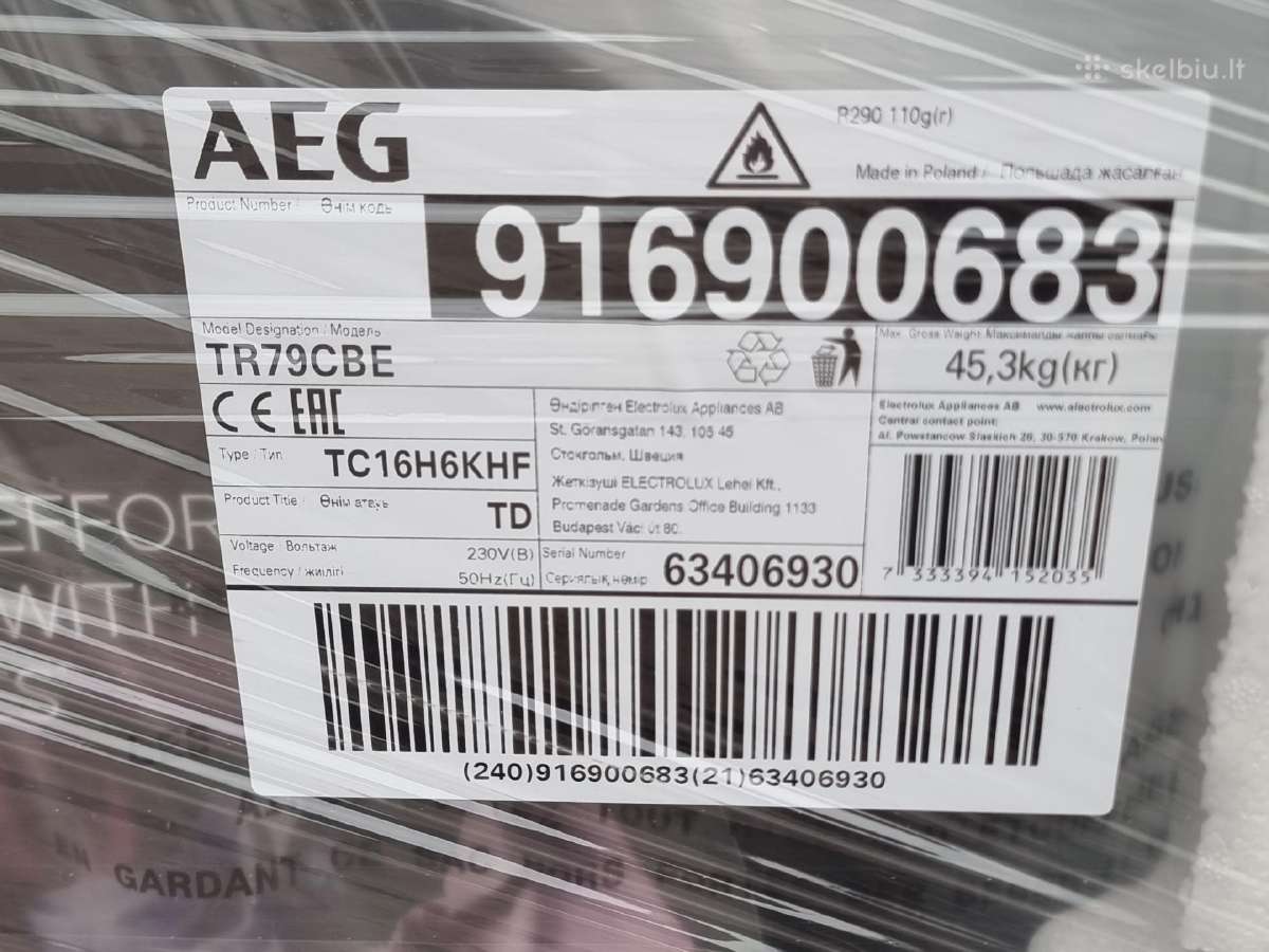 Naujos Aeg Tr79cbe+ garantija - nuotraukos Nr. 4