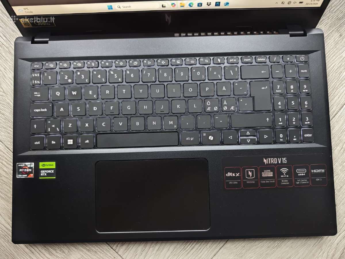 Acer Nitro V15, Rtx 4060, Ryzen 7 - nuotraukos Nr. 3
