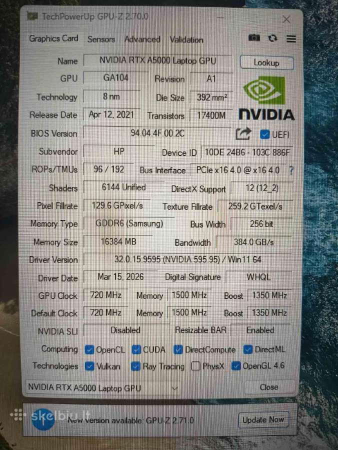 Zbook 17 G8 I7-11850h 64gb 512gb Rtx A5000 16gb - nuotraukos Nr. 6