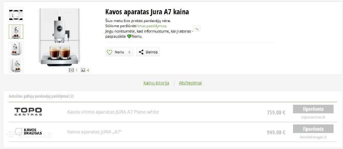 Jura A7 – šveicariškas automatinis kavos aparatas - nuotraukos Nr. 2