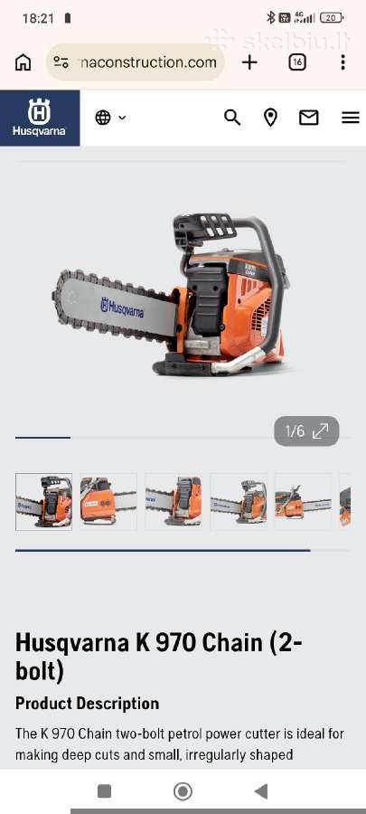 Husqvarna betono grandinis pjūklas - nuotraukos Nr. 6