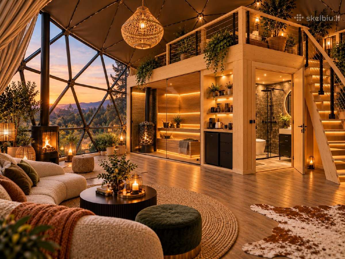 50m2 +Loftas Glamping Namelis, Visų sezonų kupolas - nuotraukos Nr. 18