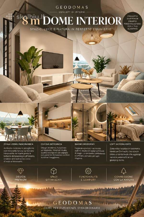 50m2 +Loftas Glamping Namelis, Visų sezonų kupolas - nuotraukos Nr. 26