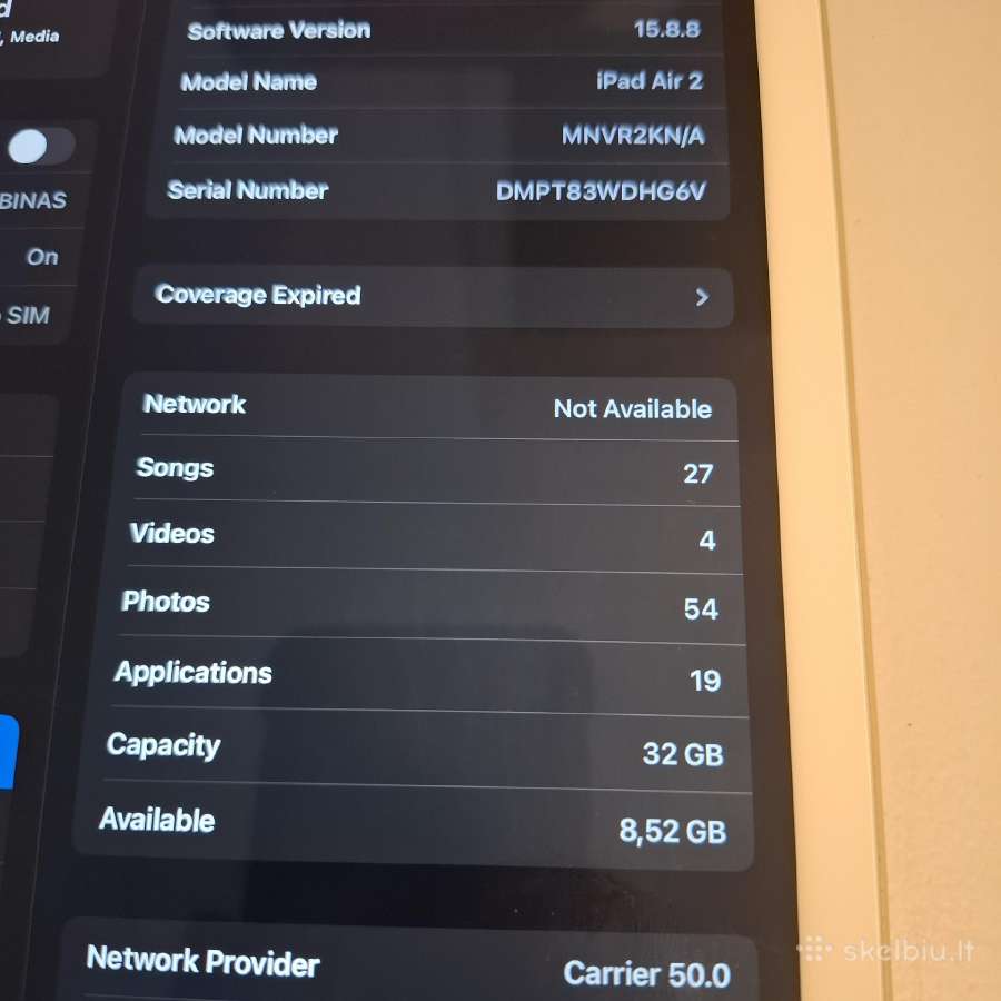 iPad Air 2 32gb WiFi+sim - nuotraukos Nr. 5