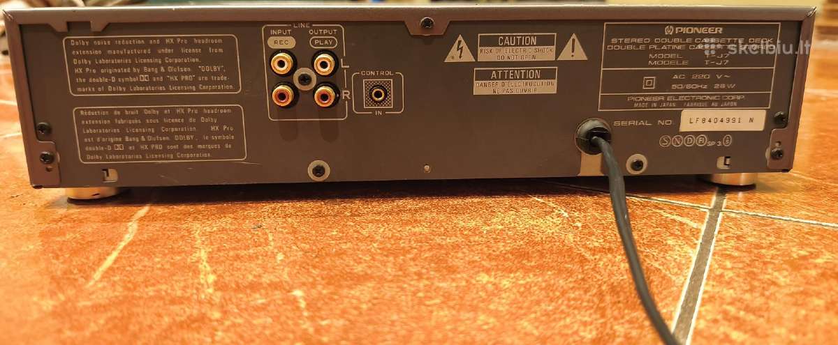 Pioneer Stereo Double Cassette deck T-j7 - nuotraukos Nr. 6