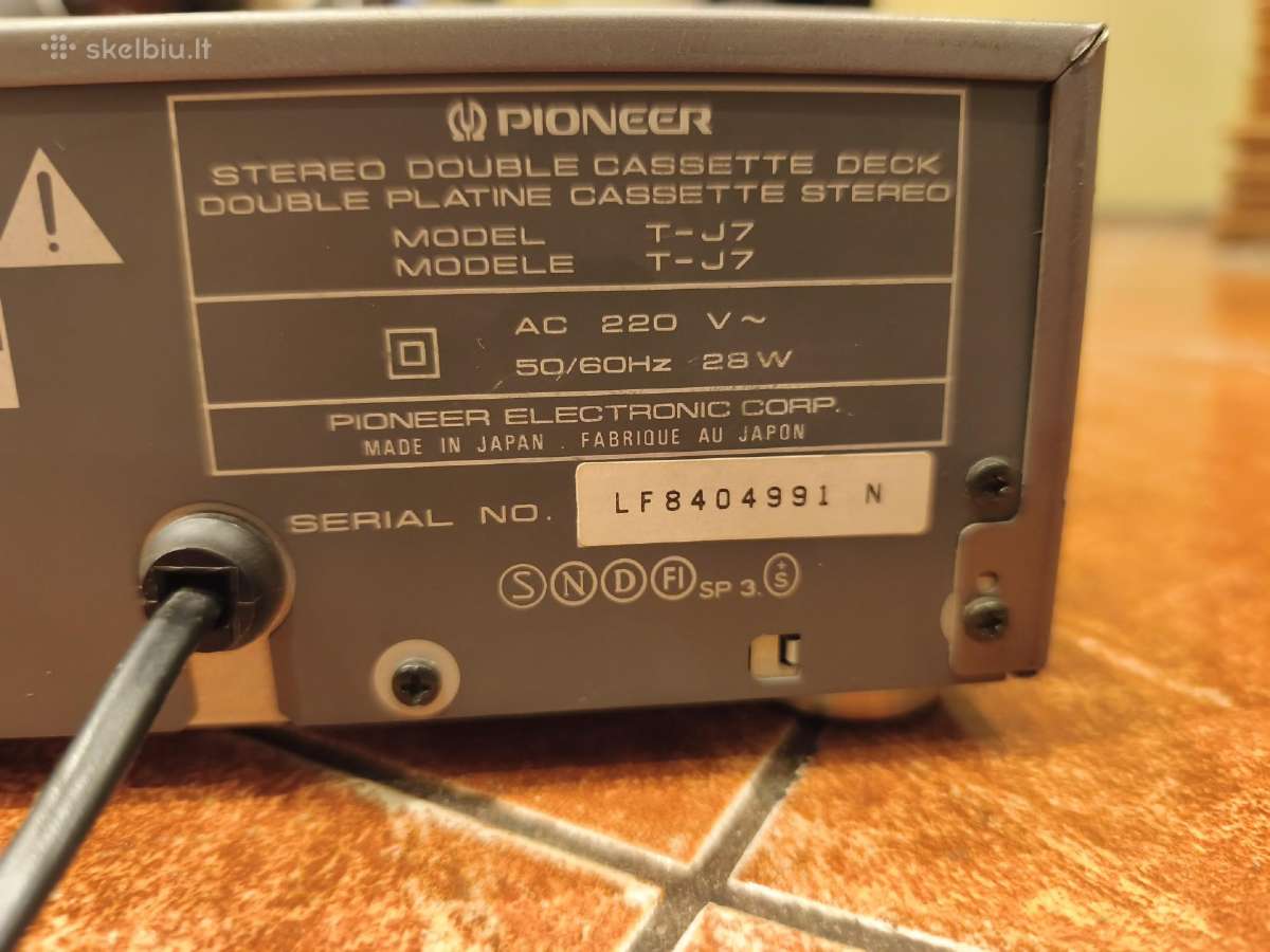 Pioneer Stereo Double Cassette deck T-j7 - nuotraukos Nr. 7