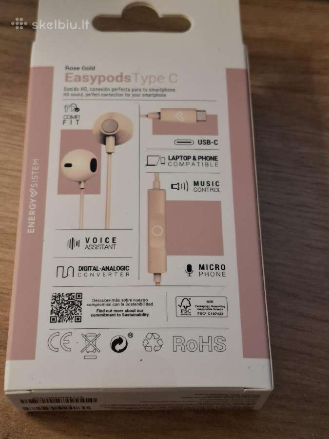Ausinės Energy Sistem Easypods Type C - nuotraukos Nr. 2