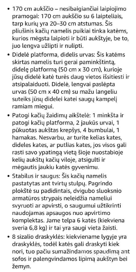 Kačių draskyklė 170cm - nuotraukos Nr. 5