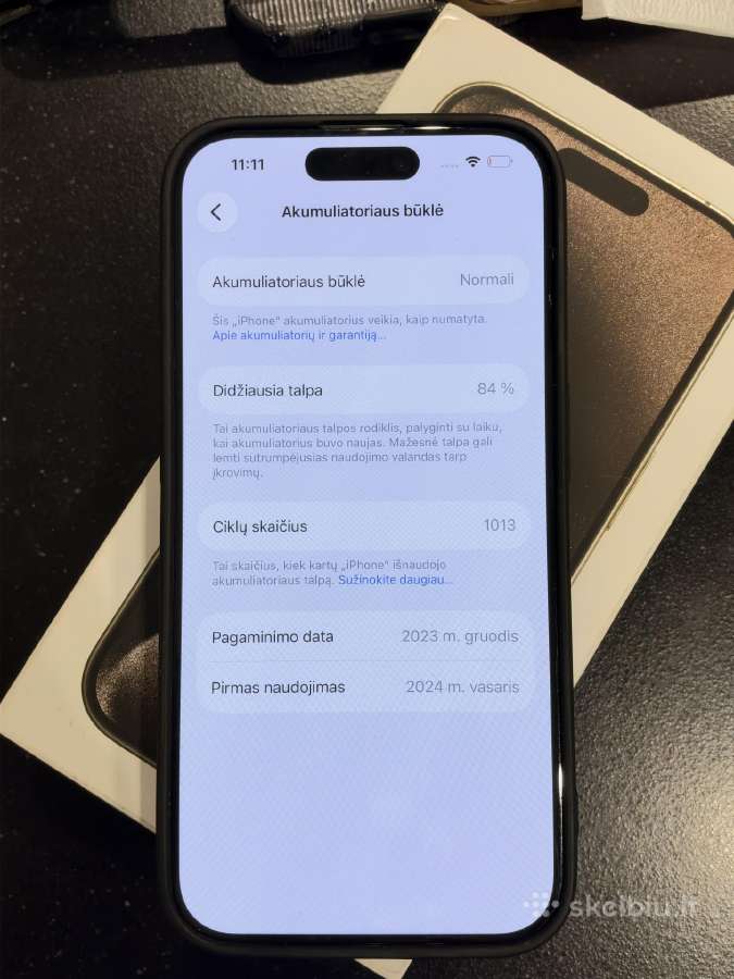 Parduodamas iPhone 15 Pro (256 GB) - nuotraukos Nr. 6
