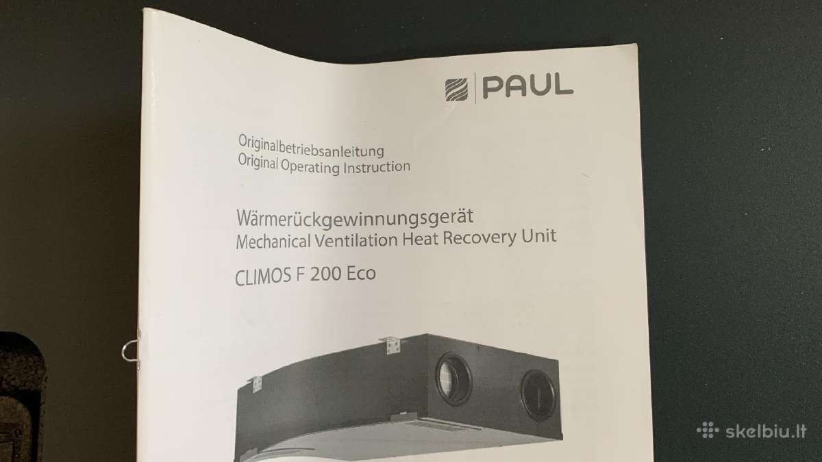Zehnder Paul Climos 200 entalpinis rekuperatorius - nuotraukos Nr. 2