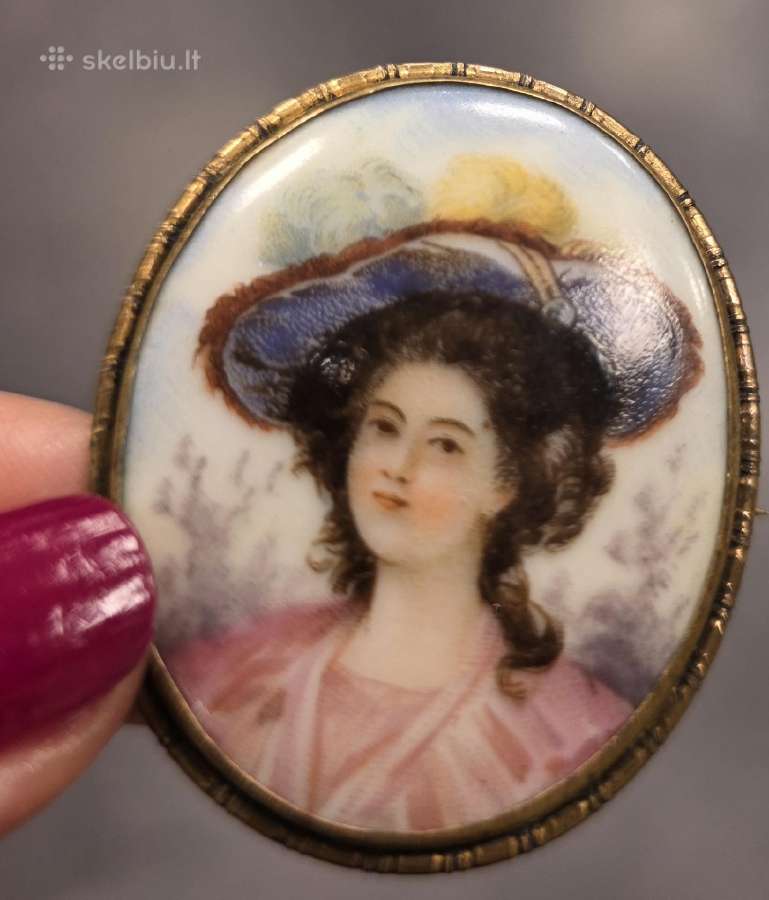 Vintage natūrali kriauklė ir porcelisno sagės - nuotraukos Nr. 11