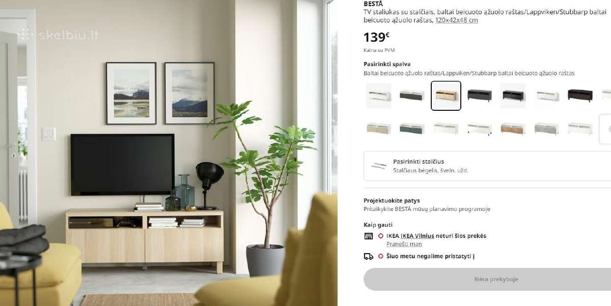 Ikea Besta TV staliukas - nuotraukos Nr. 8