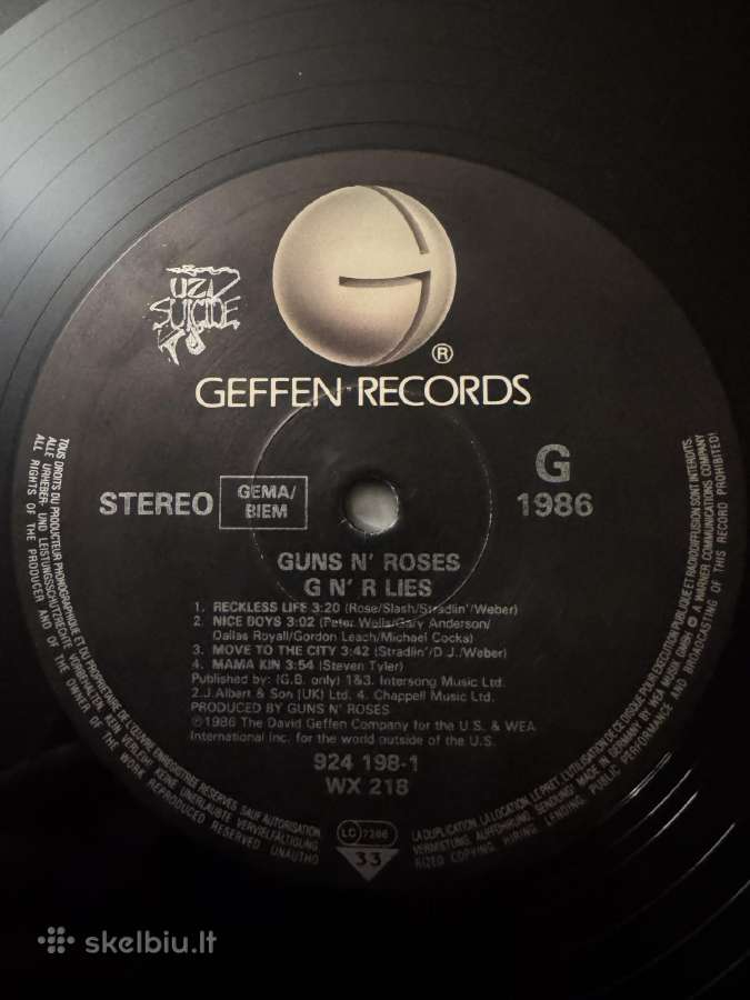 Guns N' Roses – G N' R Lies 1988 Lp vinyl - nuotraukos Nr. 6