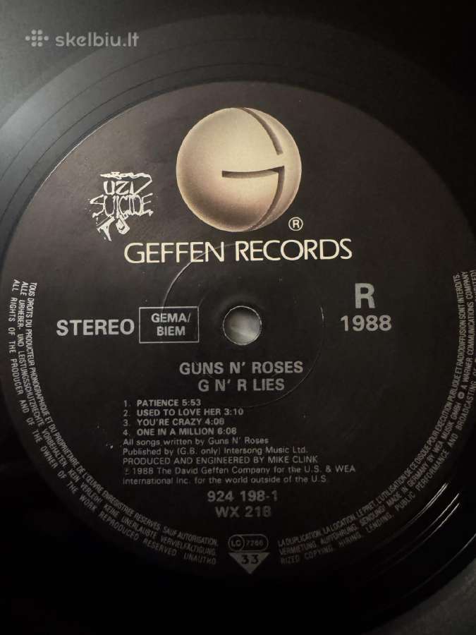 Guns N' Roses – G N' R Lies 1988 Lp vinyl - nuotraukos Nr. 8
