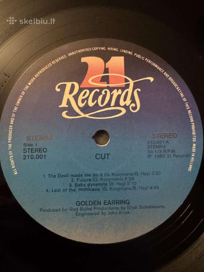 Golden Earring – Cut 1982 Lp vinyl - nuotraukos Nr. 6