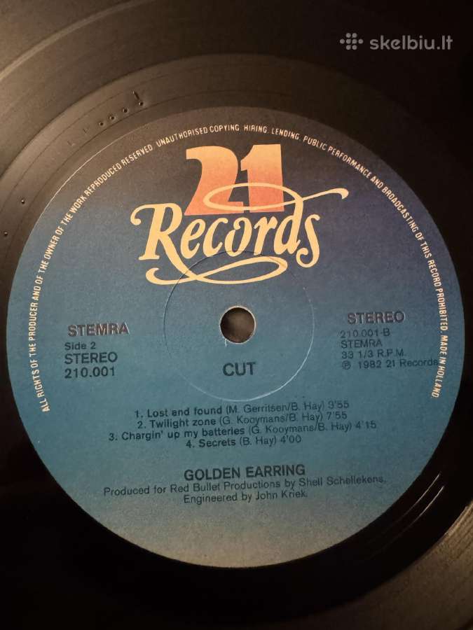 Golden Earring – Cut 1982 Lp vinyl - nuotraukos Nr. 8