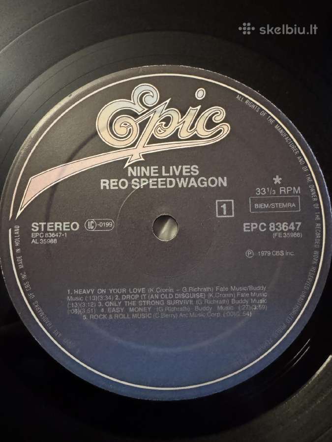 Reo Speedwagon – Nine Lives 1979 Lp vinyl - nuotraukos Nr. 7