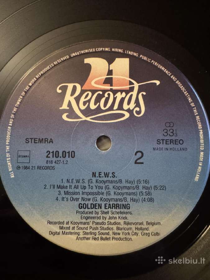 Golden Earring – N.e.w.s. 1984 Lp vinyl - nuotraukos Nr. 8